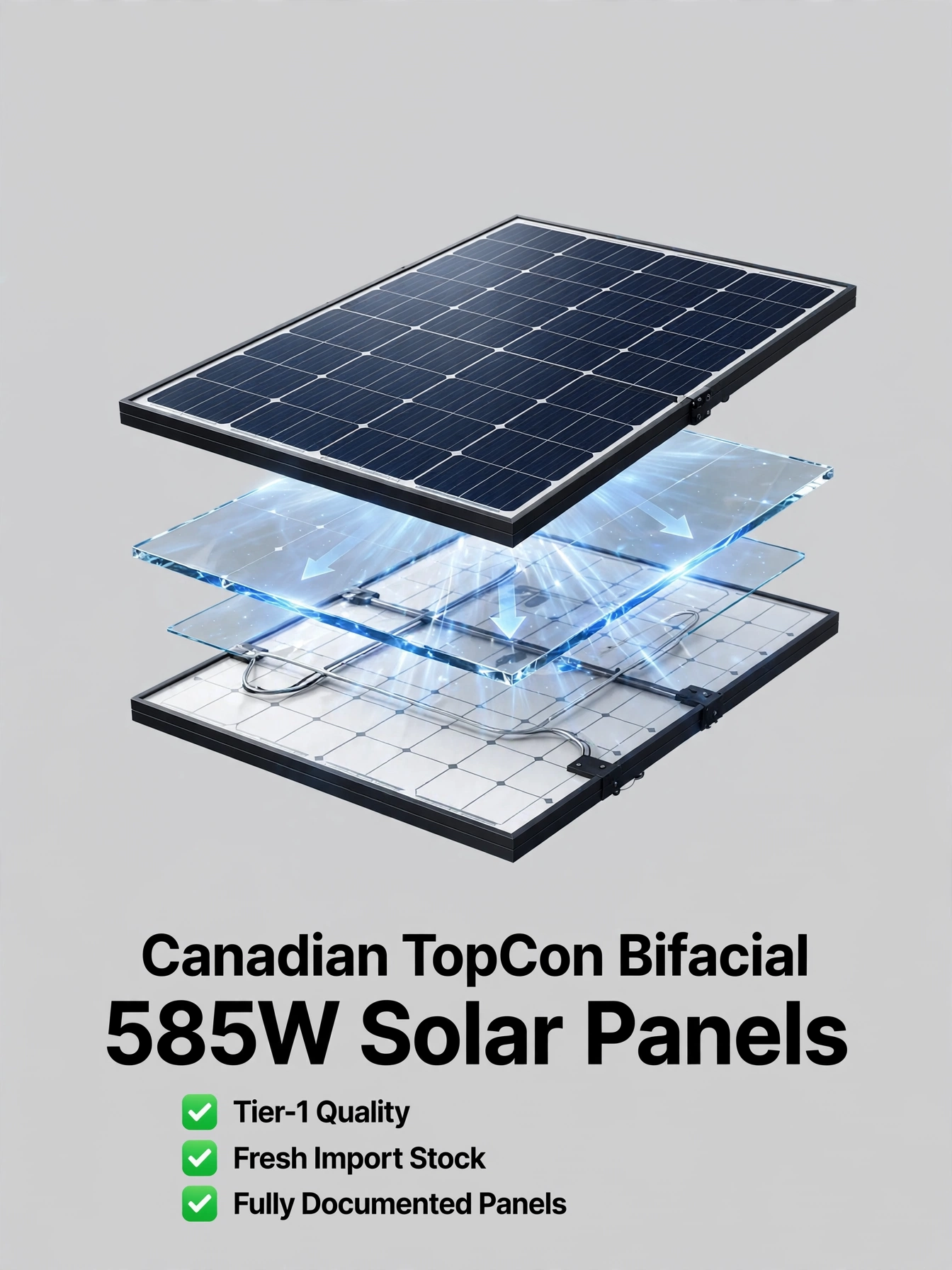 Canadian Solar TopCon Bifacial 585W solar panel